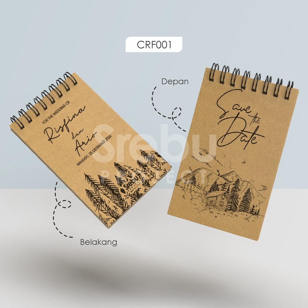 

(BISA COD) Souvenir Notes/Notebook Kraft Custom Pernikahan / Seminar / Tasyakuran / Media Promosi