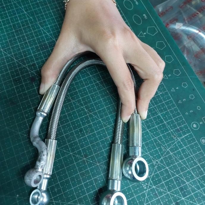 Selang Oil Cooler Pendingin Oli Scorpio Satria Fu Braided Sepeda Motor