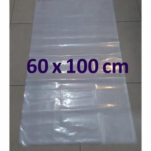 Kantong Plastik Bening Besar 60X100 Cm Pe Tebal - Kantong Sampah 60 X