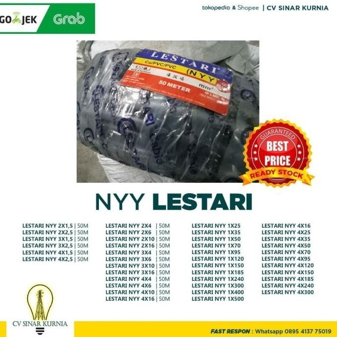 Kabel Listrik NYY 3x1,5 3x1.5 50M LESTARI |Kabel NYY | SNI sinarkuuu Diminati Banget