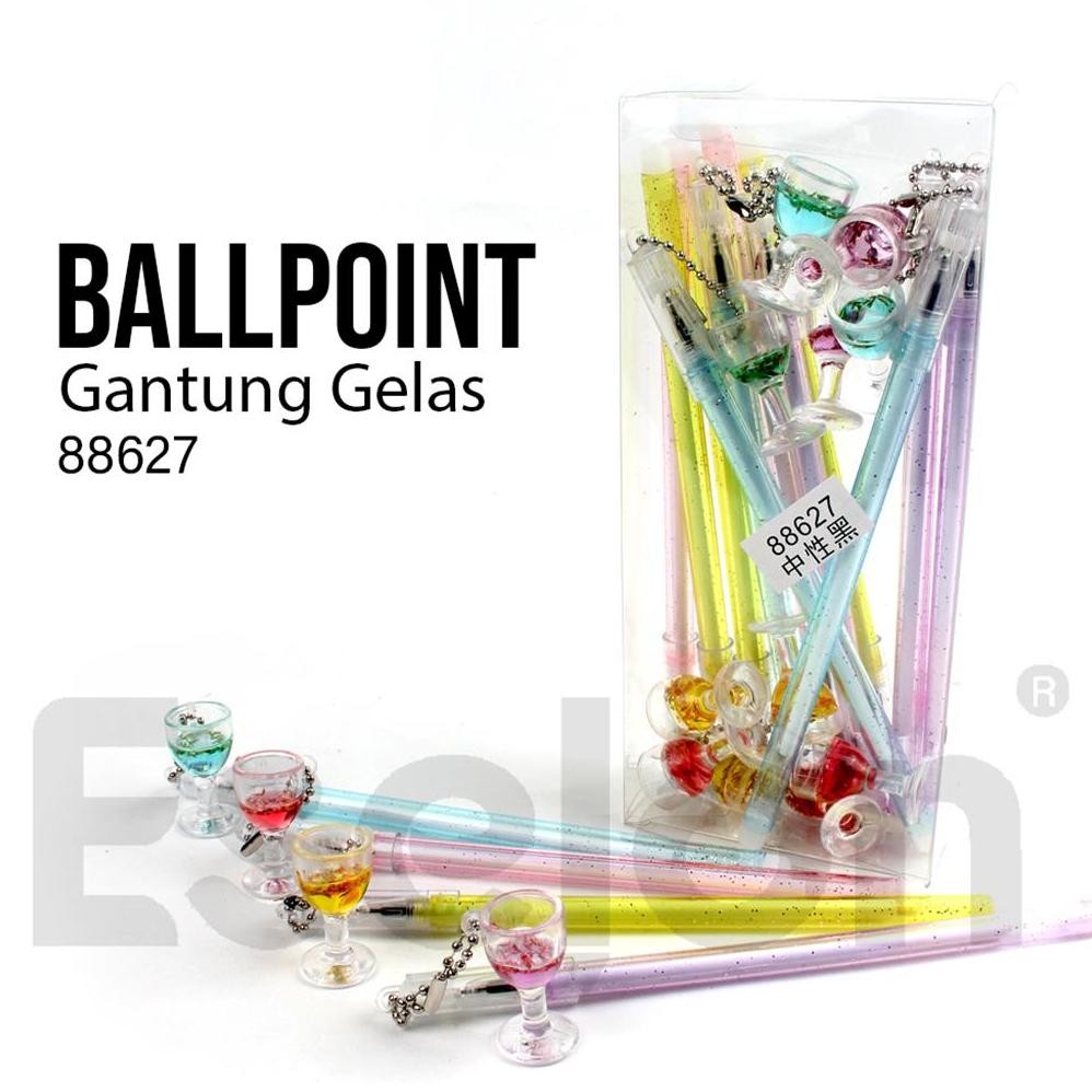 

t-56 12pcs Pulpen Gel Gelas Wine 88627 / 1pack Pulpen Fancy Wine Glass Termurah