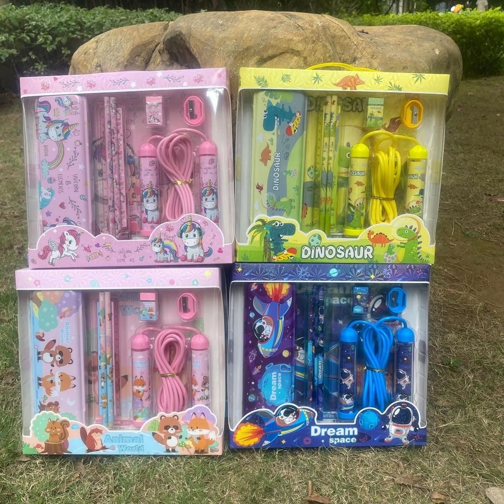 

IK69 Kotak Pensil Anak Set 7In1 Stationery Untuk Hadiah Anak / Sekolah / Kotak Pensil Karakter Murah / Alat Tulis Murah
