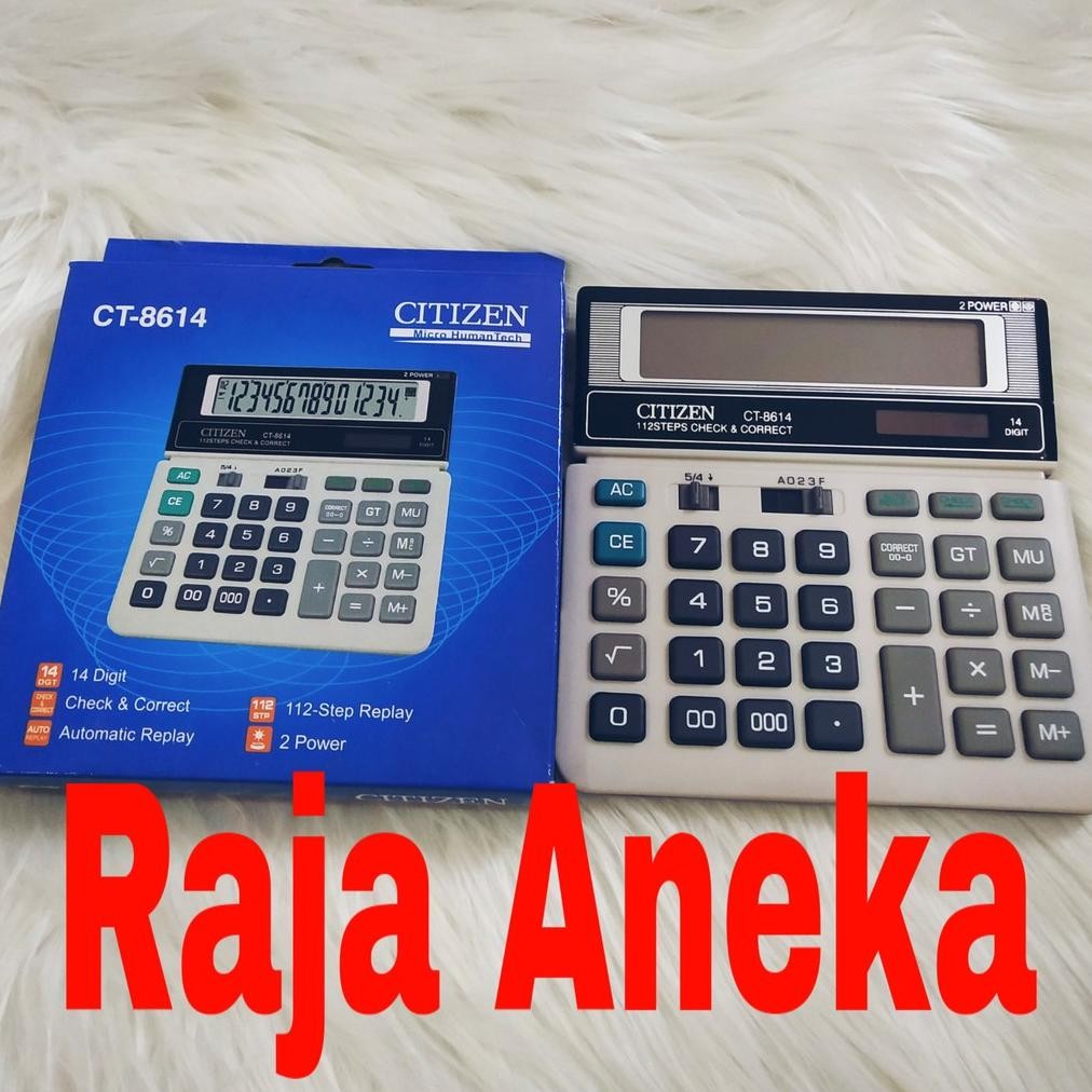 

KT78 Kalkulator Citizen Ct 8614 . Kalkulator Citizen 14 Digit Calculator dengan 000 tiga nol 0 CT8614 Termurah