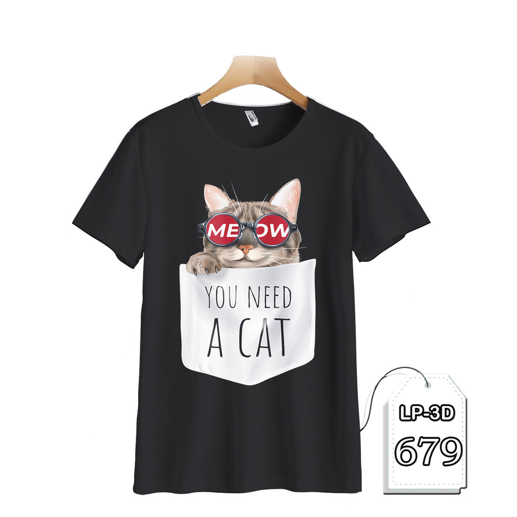 Baju Kucing Lucu Baju Anak dan Dewasa Printing 3D LP3D-679 Fashion