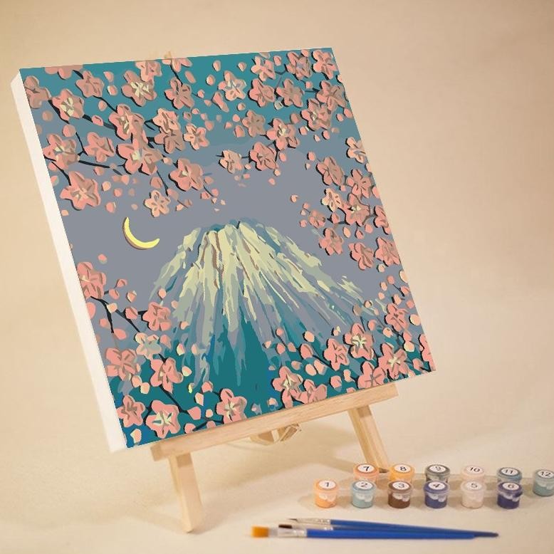 

rt-342 Paint By Number 20x20 / DIY Lukisan Bunga Cantik Kanvas aesthetic / DIY kerajinan Tangan Melukis Sendiri / Painting KIT DIY Original
