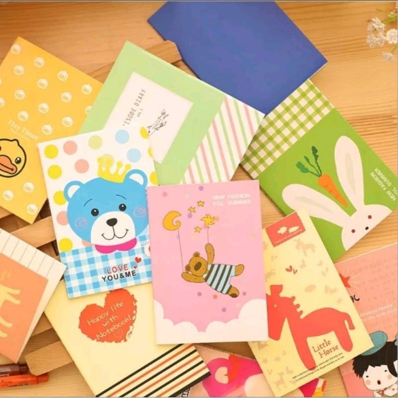 

1PCS Buku Tulis Mini Notebook Motif Lucu Catatan Kecil Note Book Memo Gambar Karakter Notebooks