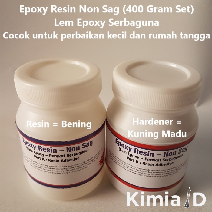 EPOXY RESIN NON SAG - 400 GR - LEM BESI LEM KAYU KARET PLASTIK