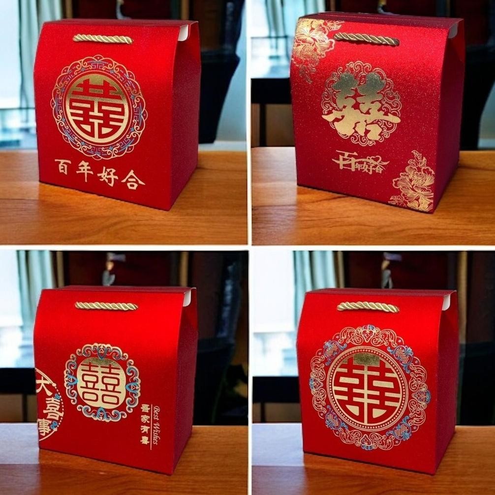 

Paperbag Goodie Bag Souvenir Wedding Sangjit Shuang Xi Paperbag Handuk Paperbag Teapai baru