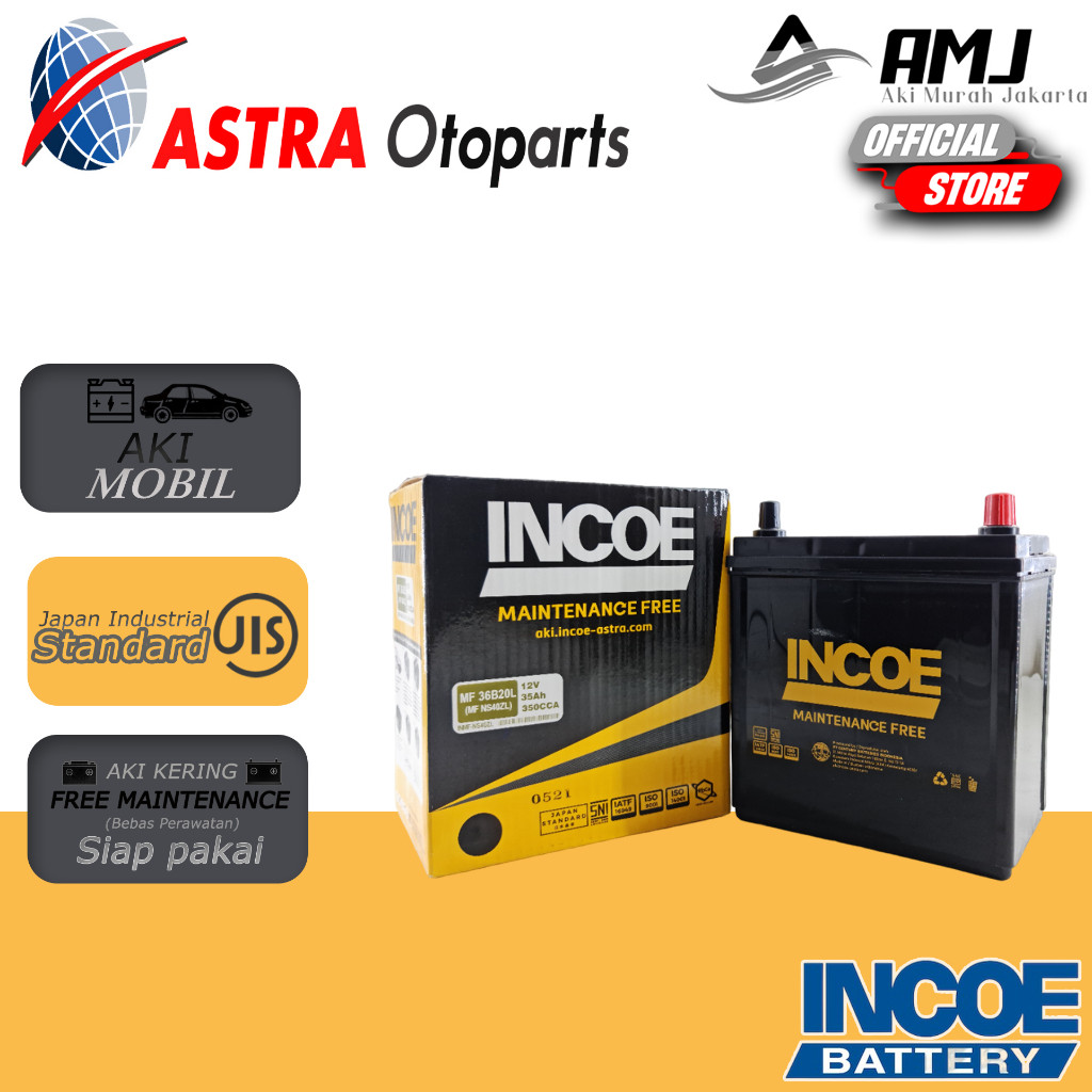 Incoe MF Astra Aki Mobil Datsun Go NS40ZL - 35Ah Aki Kering
