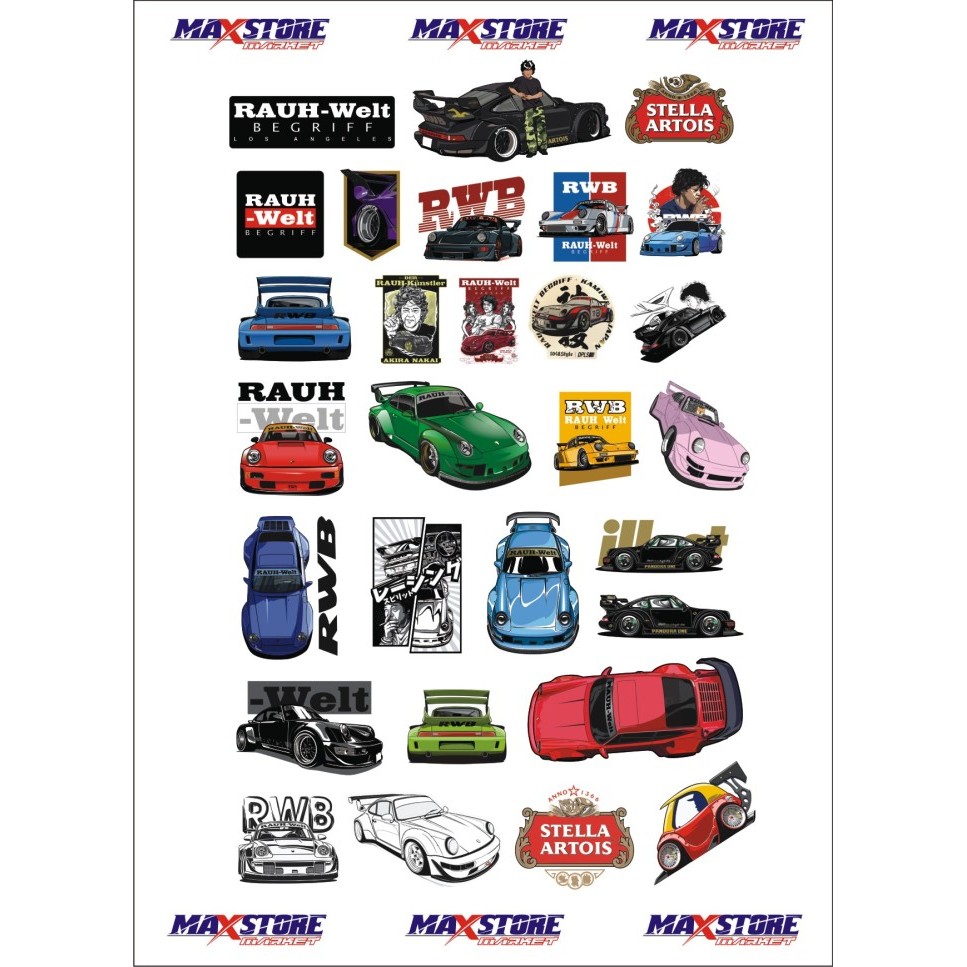rwb sticker / rwb stiker / diecast sticker / hotwheels sticker