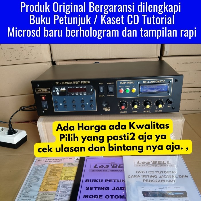 bel sekolah otomatis dengan ampli intrnal