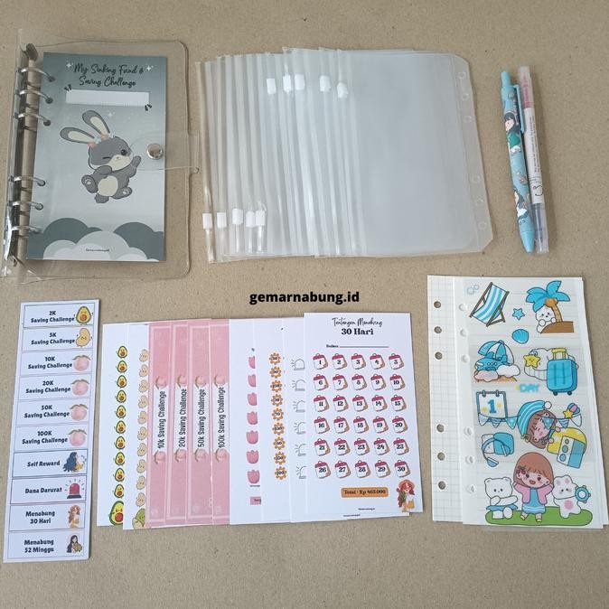 

Paket binder nabung 10 ziplock, Binder keuangan saving challenge