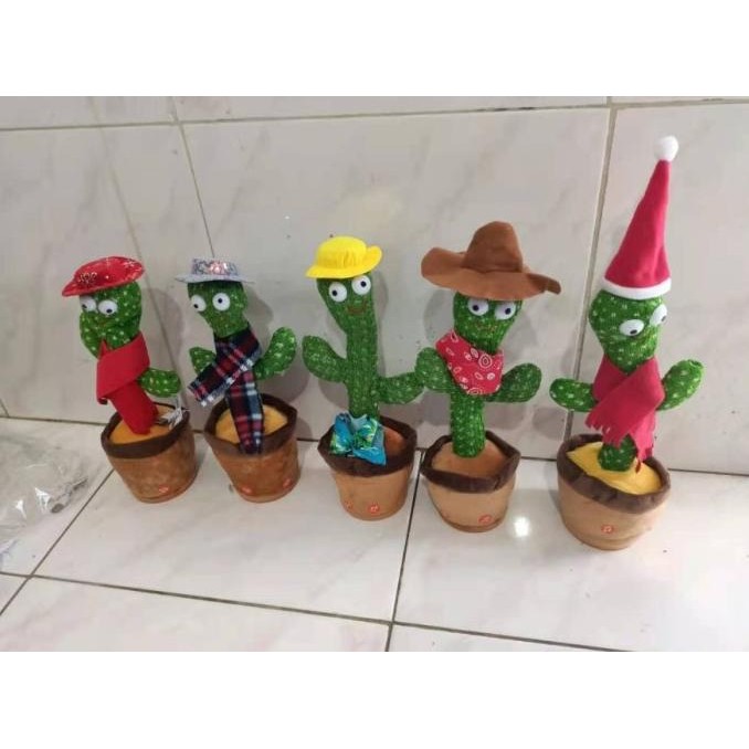 MAINAN BONEKA KAKTUS goyang MUSIK KAKTUS PENIRU SUARA mainan viral