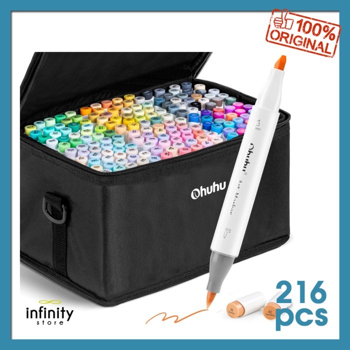 

Terlaris Ohuhu sketch Marker Brush Tip Chisel & Brush Tips 216 ct copic dan 80 SALE