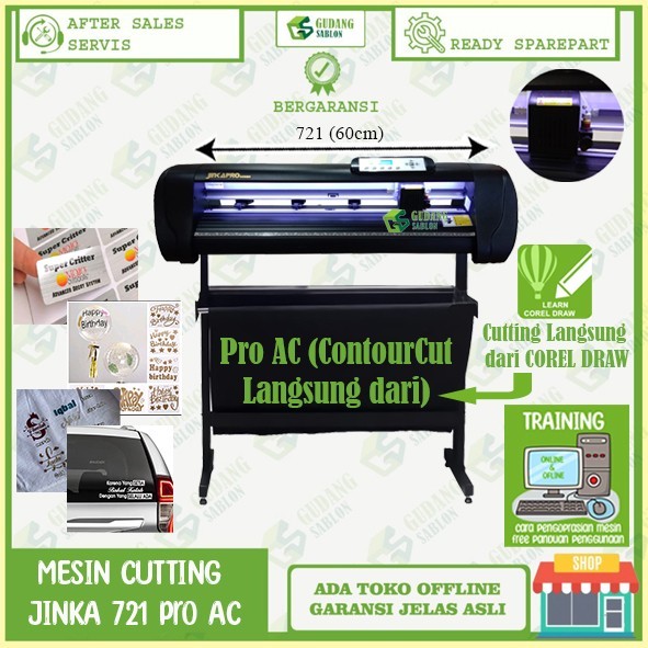

Terlaris Mesin Cutting Sticker JINKA 721 Pro AC / Auto Contour Cut CORELDRAW SALE