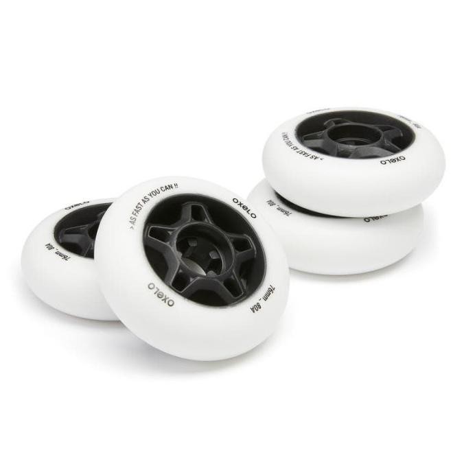 Decathlon Oxelo Roda Sepatu Roda Fit 76Mm/80A Putih - 8554545