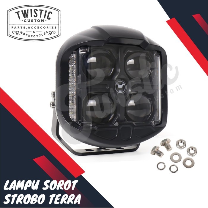 Lampu Tembak Kabut Sorot LED Strobo Terra Mobil Jeep Katana Motor