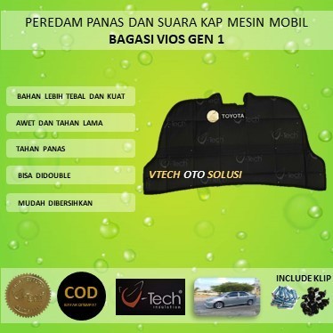VTECH Peredam Kap Bagasi Belakang TOYOTA VIOS 2013-2017 Gen 3