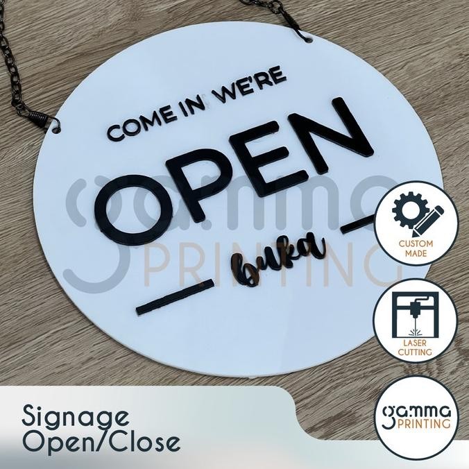 

SALE Acrylic Signage Open Close / Papan Akrilik Timbul Buka Tutup Sign Toko in-137