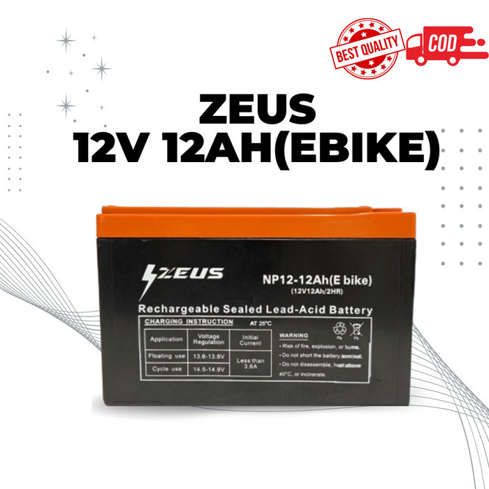 Aki Selis / Sepeda Listrik Super Rider Mars VRLA 12v 12Ah Zeus