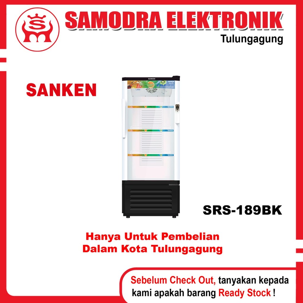 Showcase SANKEN SRS-189-BK | Lemari Pendingin Minuman 180 Liter Sanken