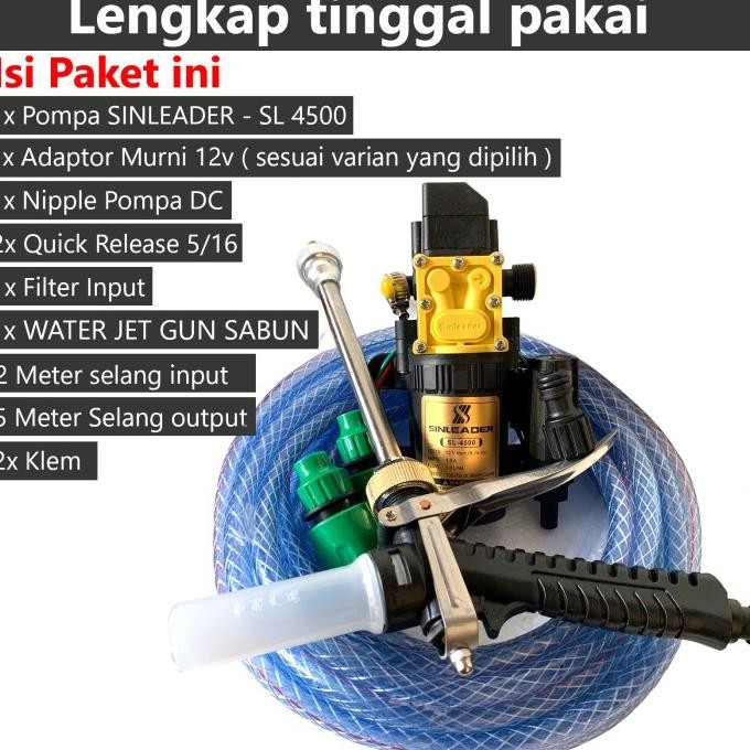 PAKET CUCI MOTOR AC STEAM MOBIL JETGUN SABUN - POMPA SINLEADER SL4500