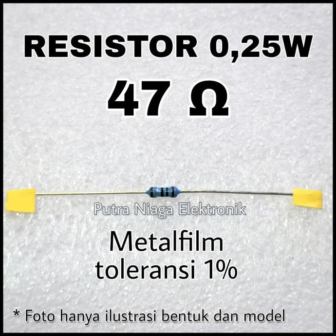 Update (10) Resistor 47ohm 0,25W 1% Metalfilm 47 47R 0.25W 47 ohm 1/4W putr4n Ayo Beli
