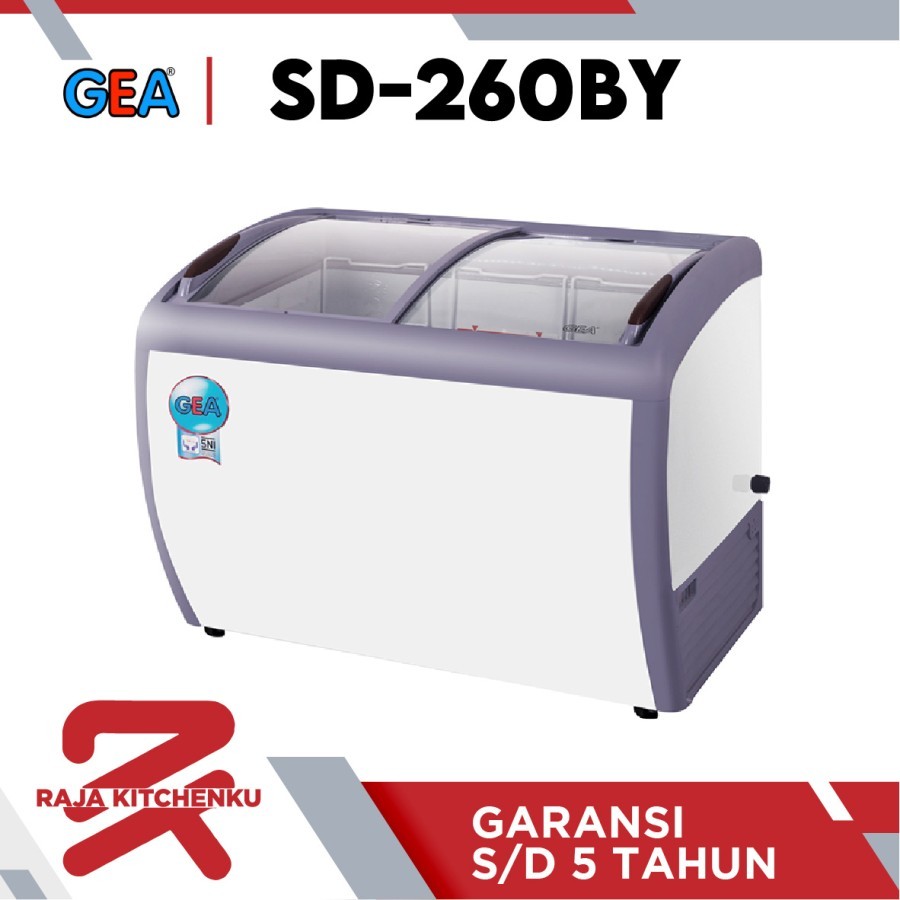 gea sliding curve glass freezer sd-260by / sd 260by / sd260by