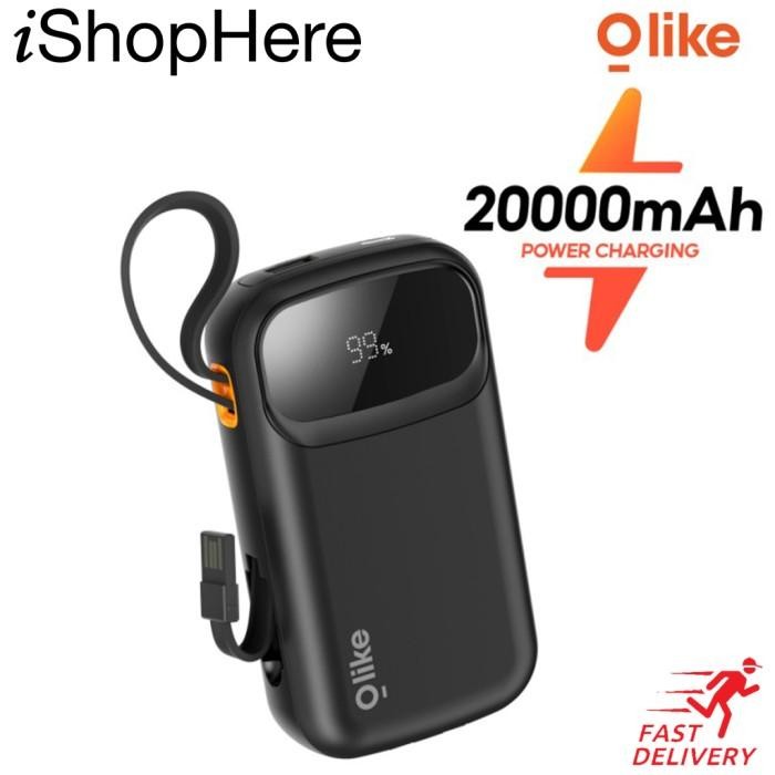 Olike Powerbank 20000mAh P403 dengan Kabel Build-in Type-C Lightning
