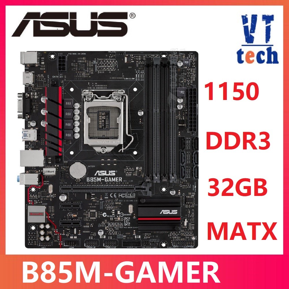 Asus B85M-GAMER Desktop Motherboard B85 Socket LGA 1150 i7 i5 i3 DDR3 32G SATA3 USB3.0 Micro-ATX bek