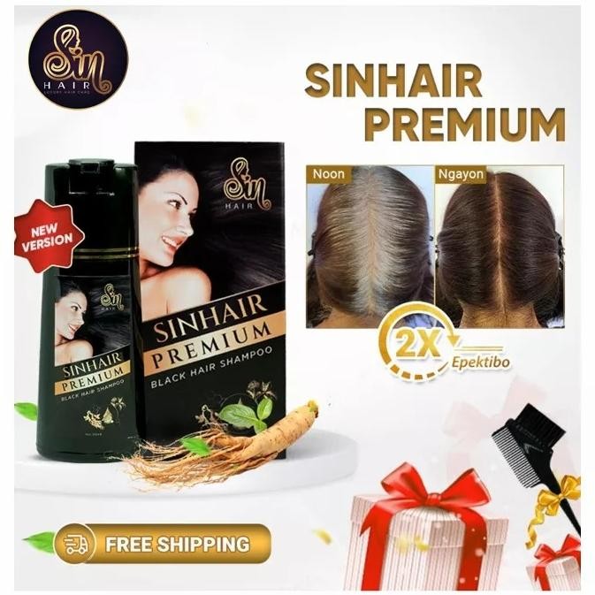 Sin Hair Shampoo + Serum Rambut Sin Hair Paket Penghitam Rambut Japan Berkualitas