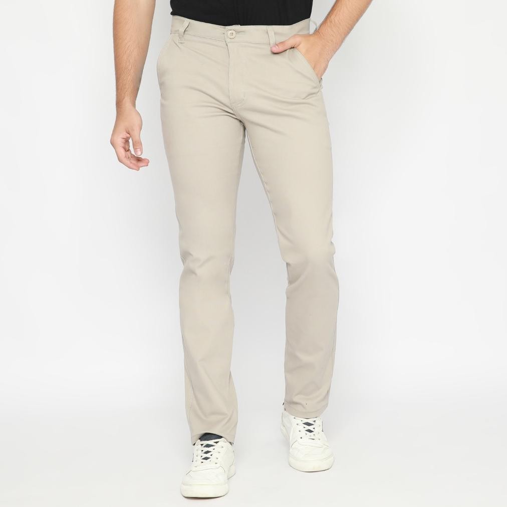 Celana Chino Panjang Pria Cavendis Chinos Cream Celana Pria Formal Celana Bahan Pria