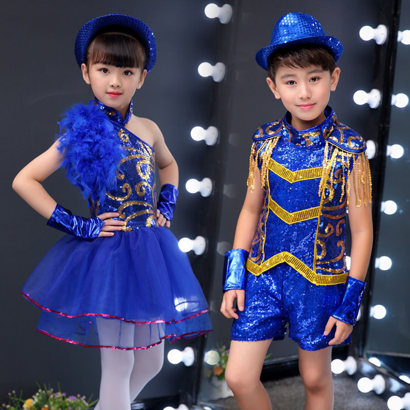 Kostum Dansa Anak-anak, Kostum Dansa Jazz, Baju Putri Anak Perempuan, Pakaian Pertunjukan Dansa Hip 