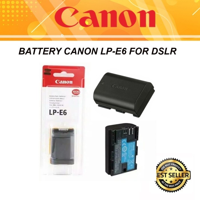 TERBARU Battery Canon LP-E6 for DSLR Baterai Camera LPE 6 - 70D 80D 90D