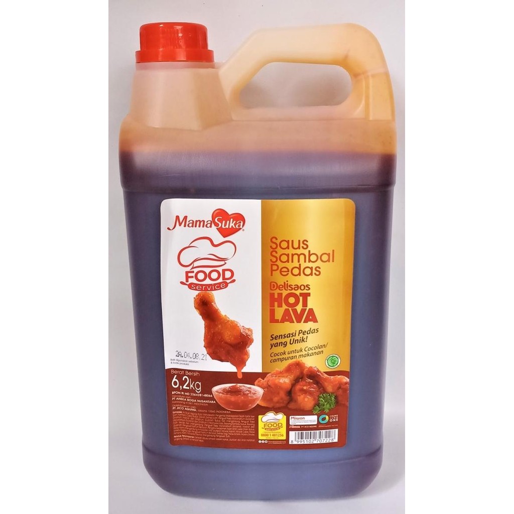 

MAMASUKA DELISAOS HOT LAVA SAUS SAMBAL PEDAS JERIGEN 6.2KG
