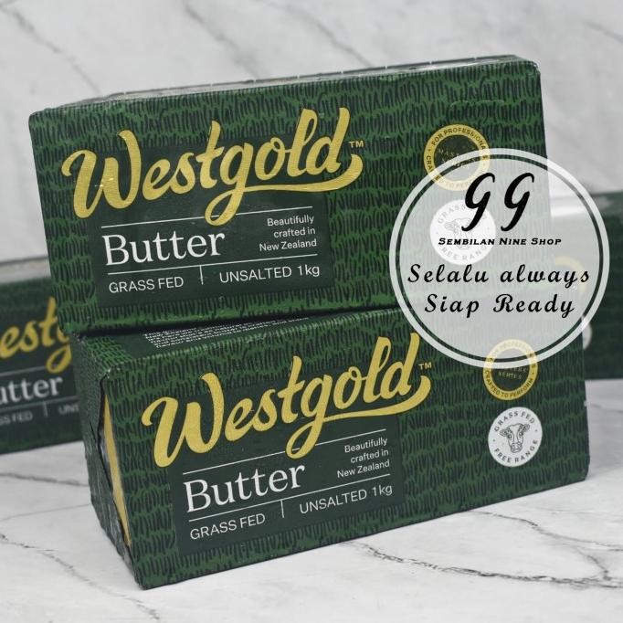 

WESTGOLD UNSALTED Butter 1 KG HALAL Pure NEW ZEALAND Mentega West Gold