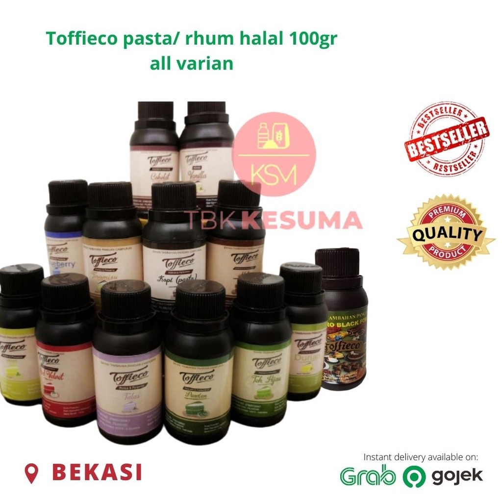 

ALL VARIAN! Toffieco pasta/ rhum halal vanilla/ zero bakar/ blackforest/ dll 100gr