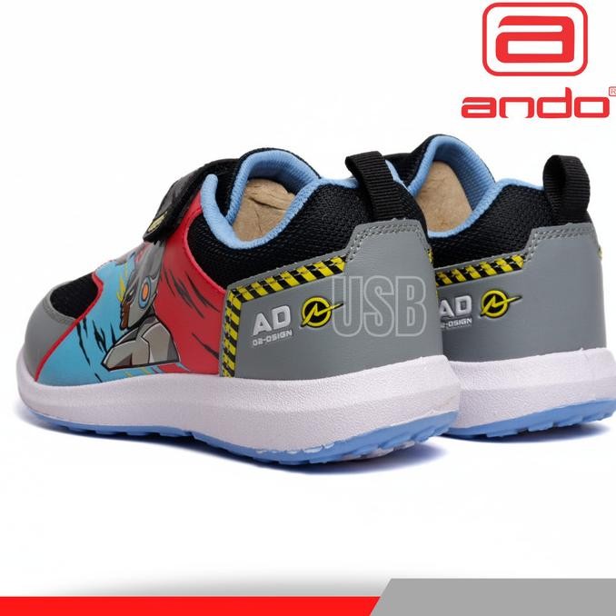 Sepatu Sekolah Anak Laki TK PAUD SD Karakter Ando Supramix Perekat H24M