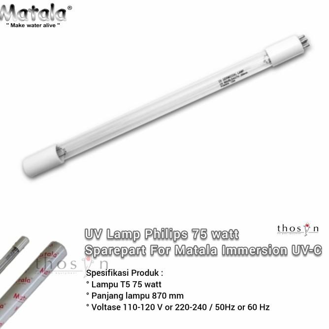 Lampu Uv Philips 75 Watt Sparepart Matala Immersion Uv-C 75 Watt