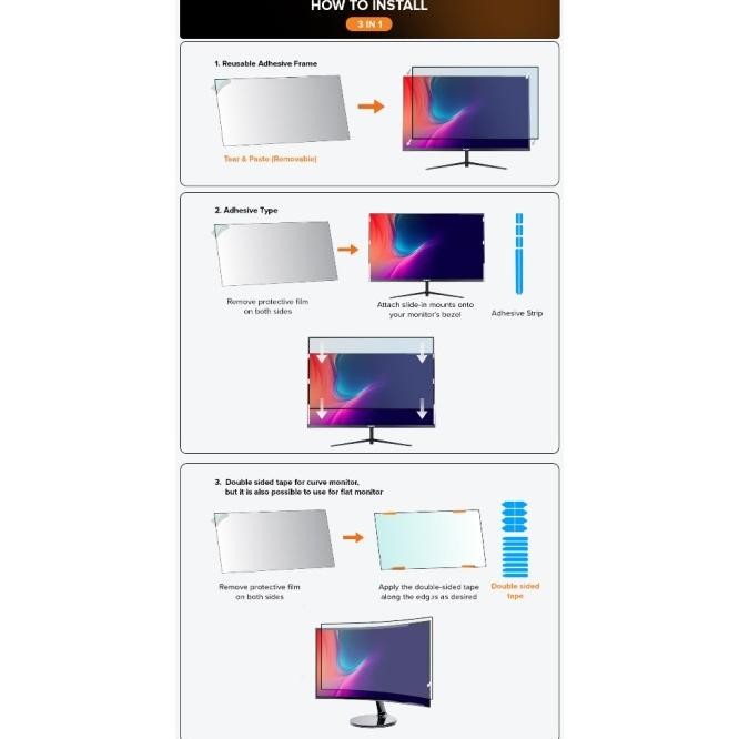 Viewsonic Monitor 24 Inch Protector Anti-Blue Screen Guard Shield Blue Light Filter Anti Gores Pelin