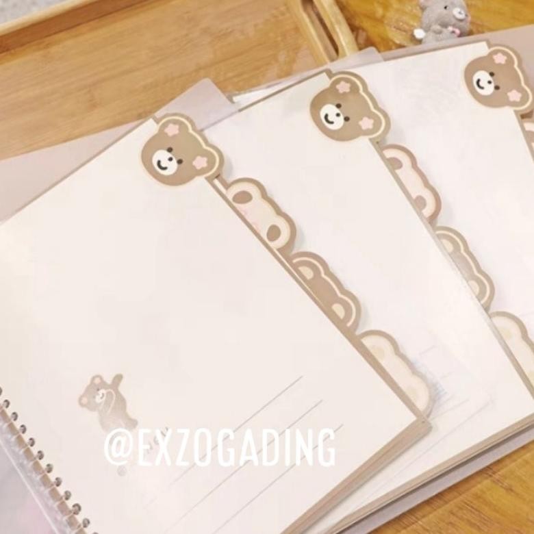 

lij-56 Buku Binder A5 B5 Note File Holder Motif Beruang 60 Lembar Loose Leaf Kertas Bergaris. 1 Pcs Sale