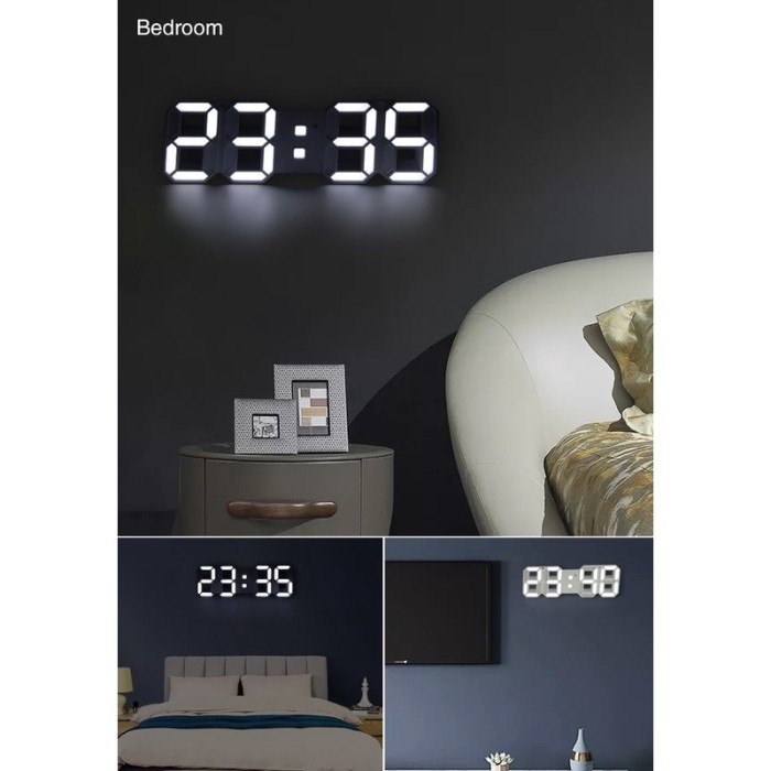 Jam Dinding / Meja Digital LED Alarm Clo Bisa Tenaga USB / Baterai