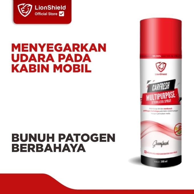 READY STOCK (GKC5) LIONSHIELD SPRAY PARFUM PEWANGI MOBIL ANTI BAKTERI 300ML GREEN 