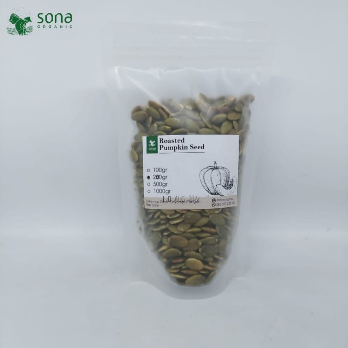 

Terlaris Roasted Pumpkin Seed 200gr - Pumpkin Seed Oven/Panggang - Sona SALE