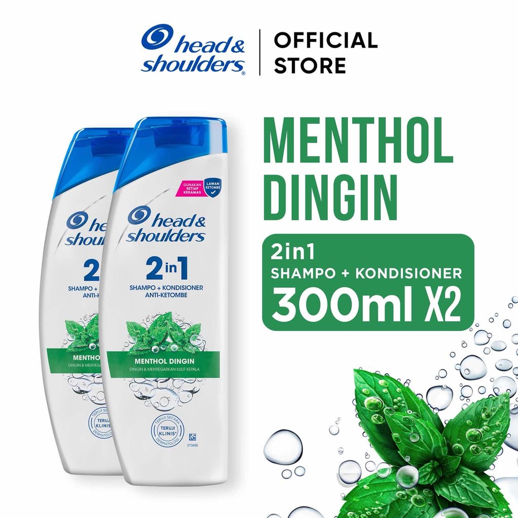 Head & Shoulders Shampoo 2-in-1 Varian Cool Menthol 300ml x2