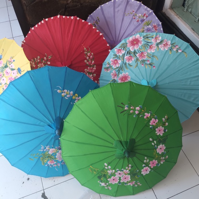 Payung geulis (hias) kain saten besar/payung geulis tasikmalaya