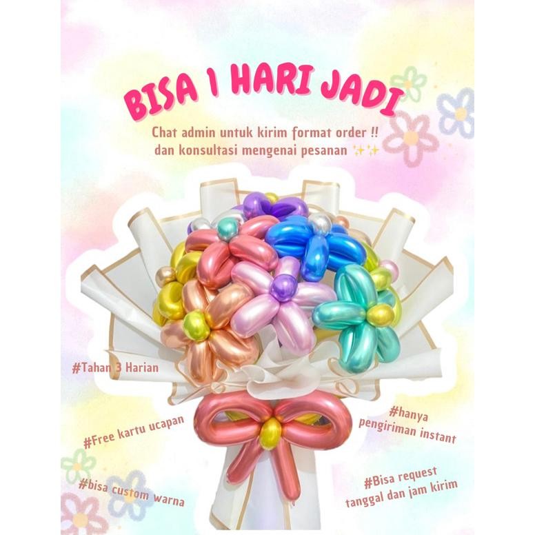 TERMURAH buket balon tambahan wrapping buket balon / flower buket balon viral / kado gift wisuda gra