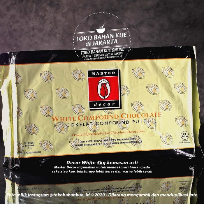 

Tulip Master Decor White 5Kg Compound Chocolate Cokelat Dekorasi Putih