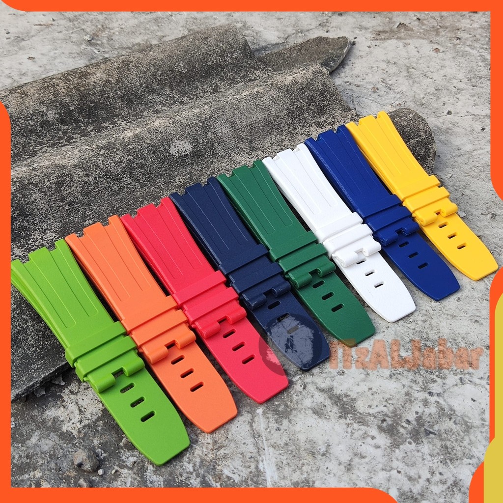 Tali jam tangan AP pria 28mm Strap tali jam AP pria karet 28mm (No buckle)