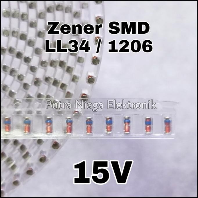 Baru (10) Zener SMD 15V Dioda LL34 size 1206 0,5W 15Volt 1/2W 0.5W putr4n Ayo Beli